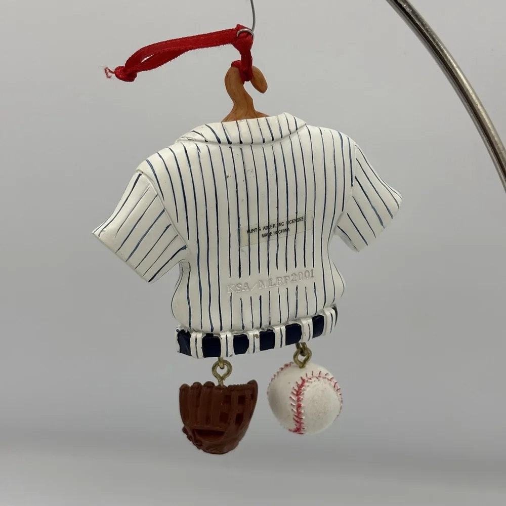 NY Yankees MLB Christmas Ornament Lot 5 Glass Santa Bear Jersey Baseball Decor